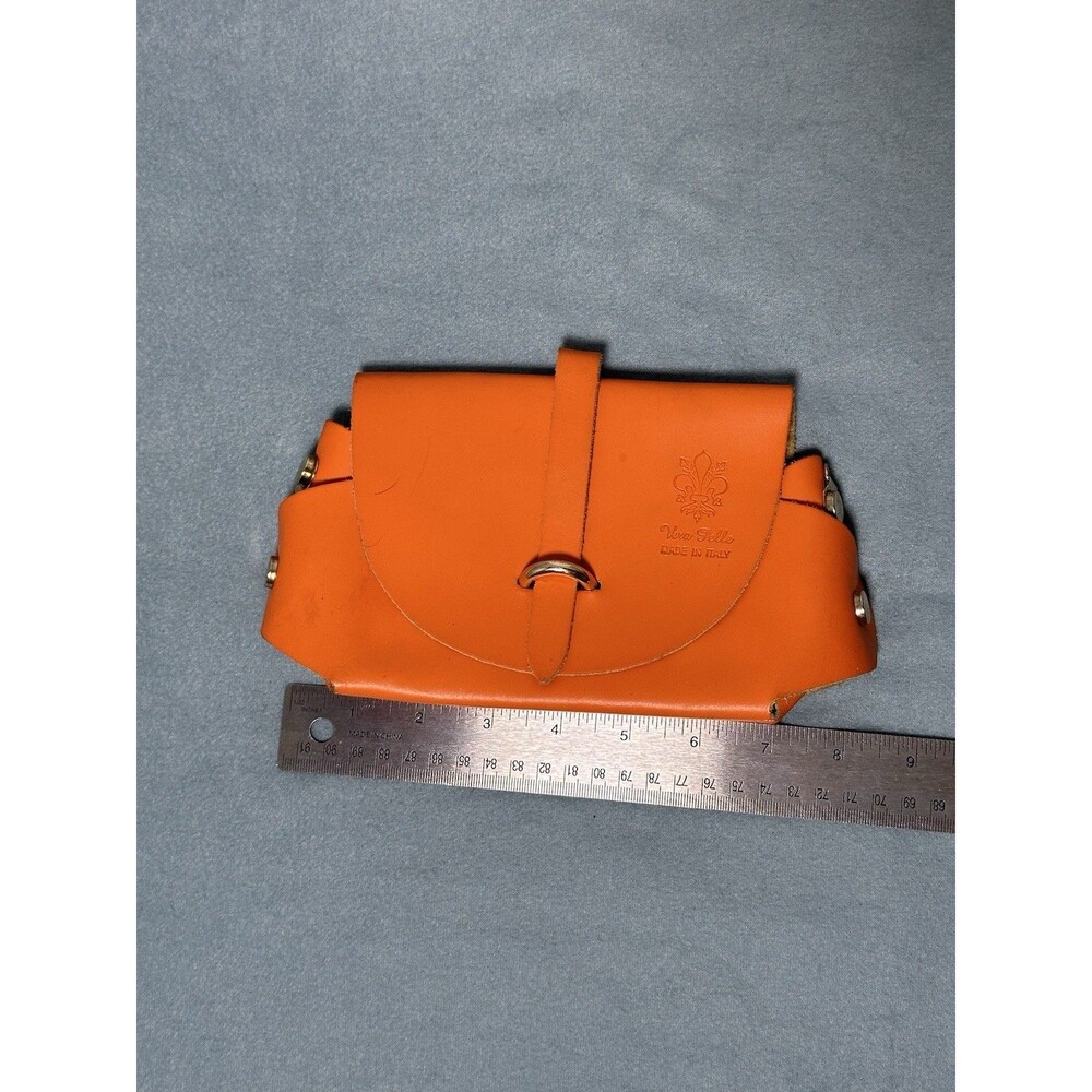 Beautiful Vera Pelle Italy Baby orange Leather Crossbody Bag, without strap - Picture 2 of 6